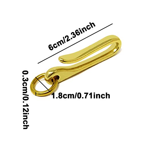 Honbay 2Pcs Brass U Hook Key Rings Car Keychains Belt Clips Pocket Clip Holder With Ring For Men And Women #TOP1