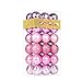 GameXcel Christmas Balls Ornaments for Xmas Tree - Shatterproof Christmas Tree Decorations Large Hanging Ball Pink with Irregular Ball 1.6" x 36 Pack