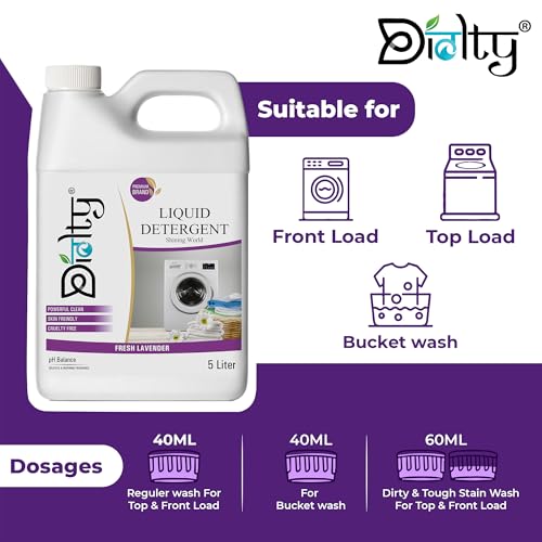 Image of liquid detergent 5 litre top load front load, detergent liquid for washing machine - Eco-friendly, Non-toxic (Lavender)