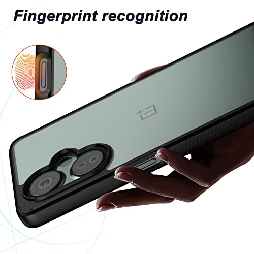 Translucent Case For Oneplus Nord N30 5G, [Hard Frosted Pc Back+ Black Soft Tpu Bumper] [Support Wireless Charging] Slim Fit Shockproof Protective Case Cover For Oneplus Nord N30, Black #TOP5