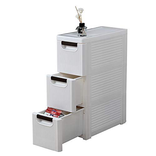 50% Off Discount DOLMER 3-Drawer Rolling Cart Organizer Unit with Wheels Narrow Slim Container Storage Cabinet for Bathroom Bedroom Craft Cabinet, Home Decor