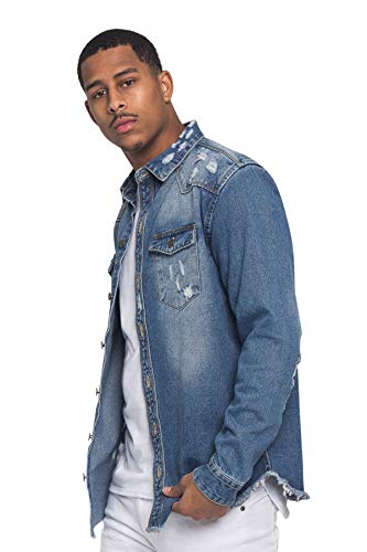 Image of VICTORIOUS Men's Distressed Denim Jacket