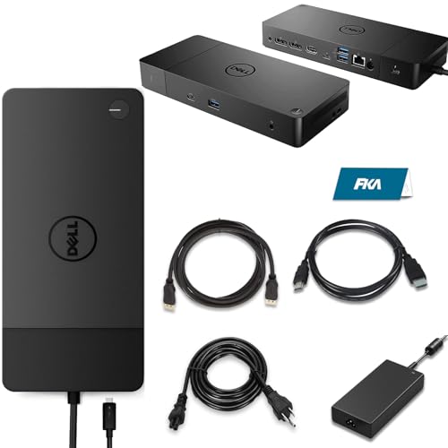 Dell WD19TB Thunderbolt Dock 180W Dell Docking Station with HDMI/Dual DisplayPort Dual Monitor Support Bundle with HDMI/DP Cables (Renewed)