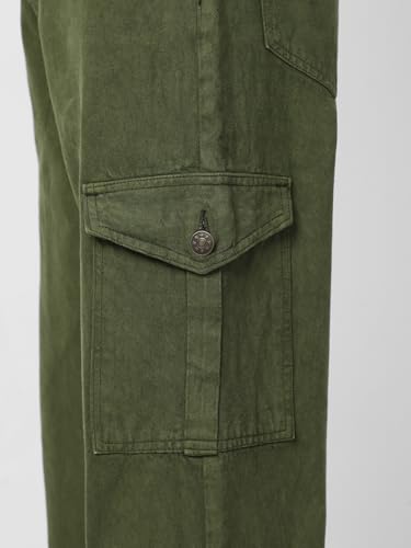 Image of Neostreak Men's Loose Baggy Fit Washed Cargo Jeans with 6 Pockets Non-Stretchable