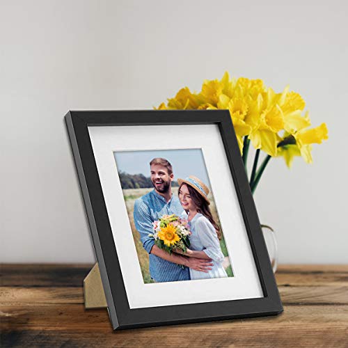 Aevete Black Picture Frames 8X10 (4 Pack) Made Of Natural Solid Wood, Display Pictures 6X8 8X10, Both Vertical And Horizontal Supported #TOP5