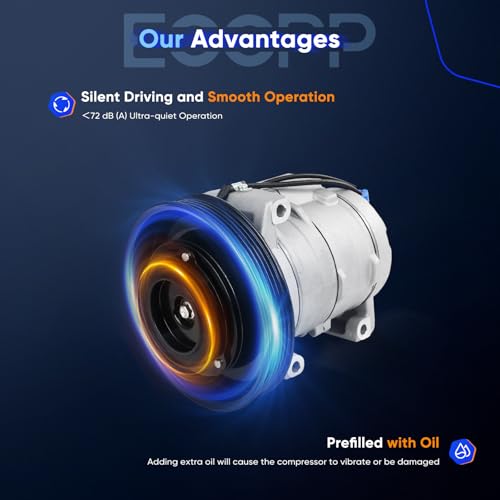 Image of ECCPP AC Compressor 2008-2026 for Freightliner Cascadia 12.8L 14.8L 14.9L | 2009-2015 for Western Star 4900EX L6 14.8L Fast Cooling AC Compressor with Clutch
