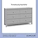Storkcraft Alpine 6-Drawer Dresser (Pebble Gray) – GREENGUARD Gold Certified, Gray Dresser for Bedroom, Kids & Nursery Storage Drawers, Safety Interlocking Drawers, Pre-Installed Tracks, Kids Bedroom