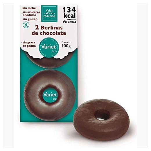2 Berlinas de chocolate light Váriet. Sin gluten, sin leche, sin grasa de palma. 100 g