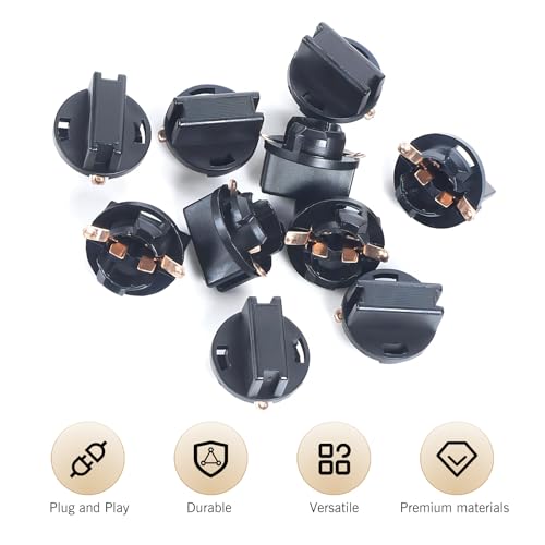 10 sockets para bombillas LED T10 para auto, negro miniatura 3