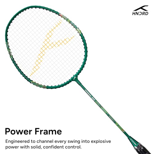 Image of Hundred Powertek 200 Aluminium Badminton Racket Combo, 2 Strung Rackets with 1 Full Cover & 3 Aura Nylon Shuttlecocks, Lightweight Shuttle Bats for Match Play