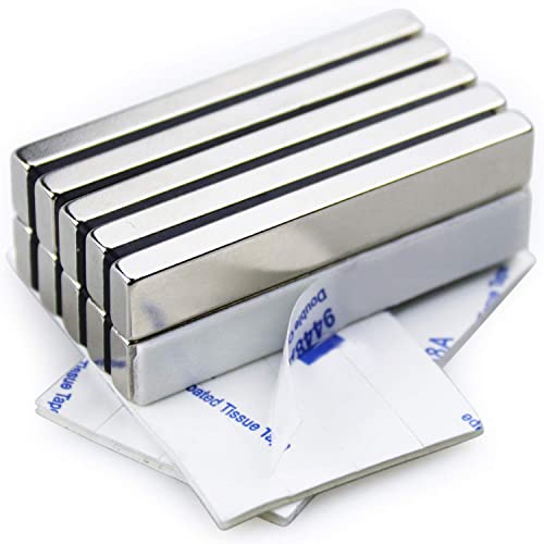 Powerful Neodymium Bar Magnets, Rare-Earth Metal Neodymium Magnet, N52, Incredibly Strong 33 Lb Strength - 60 X 10 X 5 Mm, Pack Of 10 #TOP1