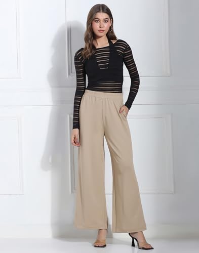 Image of Selvia Women's Straight Leg Trouser with Pocket, Comfort Fit Casual Pants