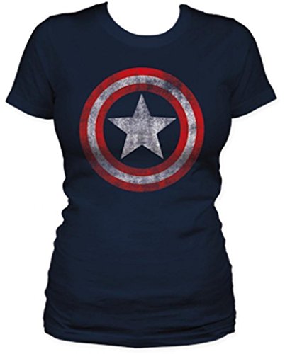 Capitán América Star Distressed Logo Mujer Camiseta