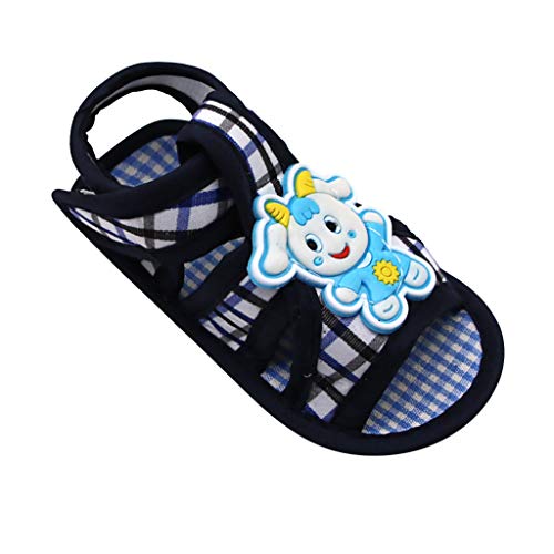 Baby Boy Girl Infant Squeaky Sandals Premium Rubber Sole Closed-Toe Non-Slip Shoes Toddler First Walking