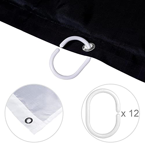 Rideau de douche licorne 183 cm en textile premium lavable - 5