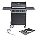 Produktbild Enders Gasgrill BOSTON BLACK 3 K Turbo - BBQ - Bundle inkl. Switch Grid & Gratis Fleischthermometer - 3 Edelstahl-Brenner stufenlos, Gas Grill mit Grillwagen, Grillhaube, Seitenkocher, Schwarz