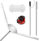 Lake Weed Cutter, Pond Cutter Tool with 23 Feet Reinforced Rope, Weed Razor Aquatic Lake Cutter Tool Can Trim Lily Pads, Chara Algae, Hydrilla, Cattail, Reed etc. Cutting Range: 31 Feet