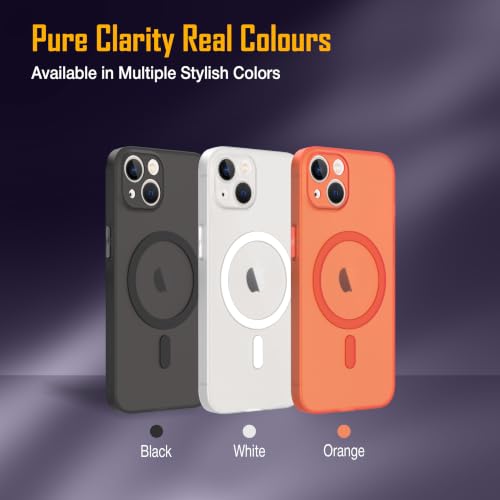 Image of ZAP CASE Paper Thin Case for iPhone 13 | Ultra-Slim 0.5 mm Back Cover | Metal Buttons | Lightweight | Matte Finish | Anti-Fingerprint | Scratch Resistant | Camera Protection | Magsafe | Orange