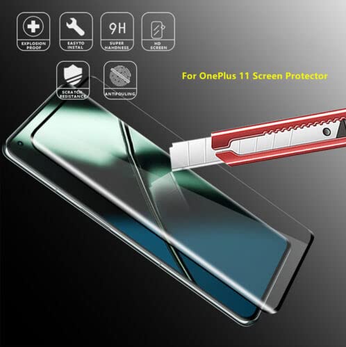 Image of For Oneplus 11 5G Tempered Glass Front Full Glue Screen Protector Full Screen Coverage [Edge to Edge] Slim Tempered Glass 9H Hardness Protector For Oneplus 11 5G Black