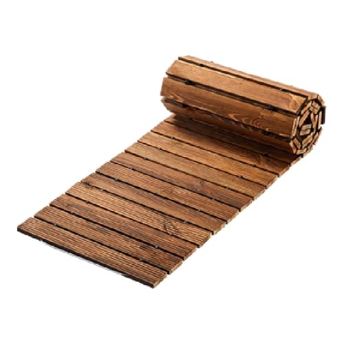 FewNvWa Superficie de Madera para jardín, Resistente a la Intemperie, opción Enrollable para al Aire Libre, MarrÓn, Longitud 8.01 Pies