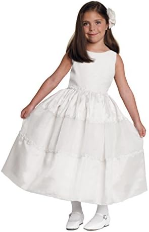 Joan Calabrese Flower Girl Dress 19303 T-Length - White, Size 12