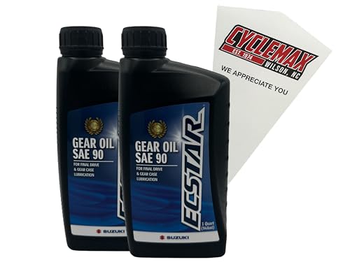 Cyclemax Two Pack compatible with Suzuki Ecstar Gear Oil SAE 90 990A0-01E81-01Q-2PACK Contains Two Ecstar Gear Oil SAE 90 and a Funnel