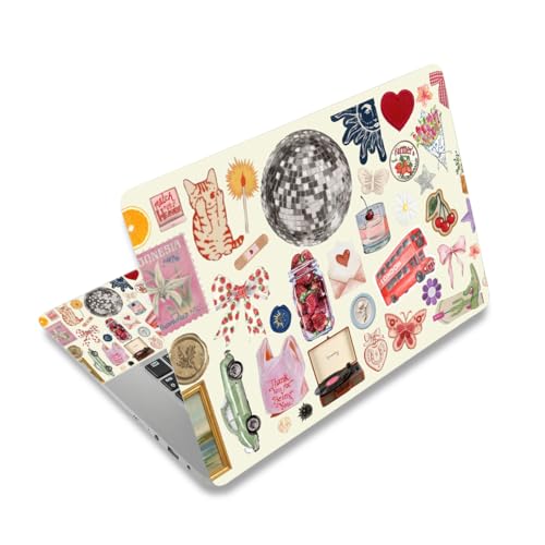 Calcomanías de piel para laptop universales y protector de vinilo rosa para pantallas de 15.4"
