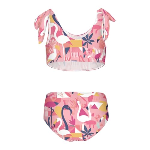 KLL Flamingo Christmas Pink Girls' Two Piece Bikini Sets Quick-Dry Swimming Swimwear Swimsuit2