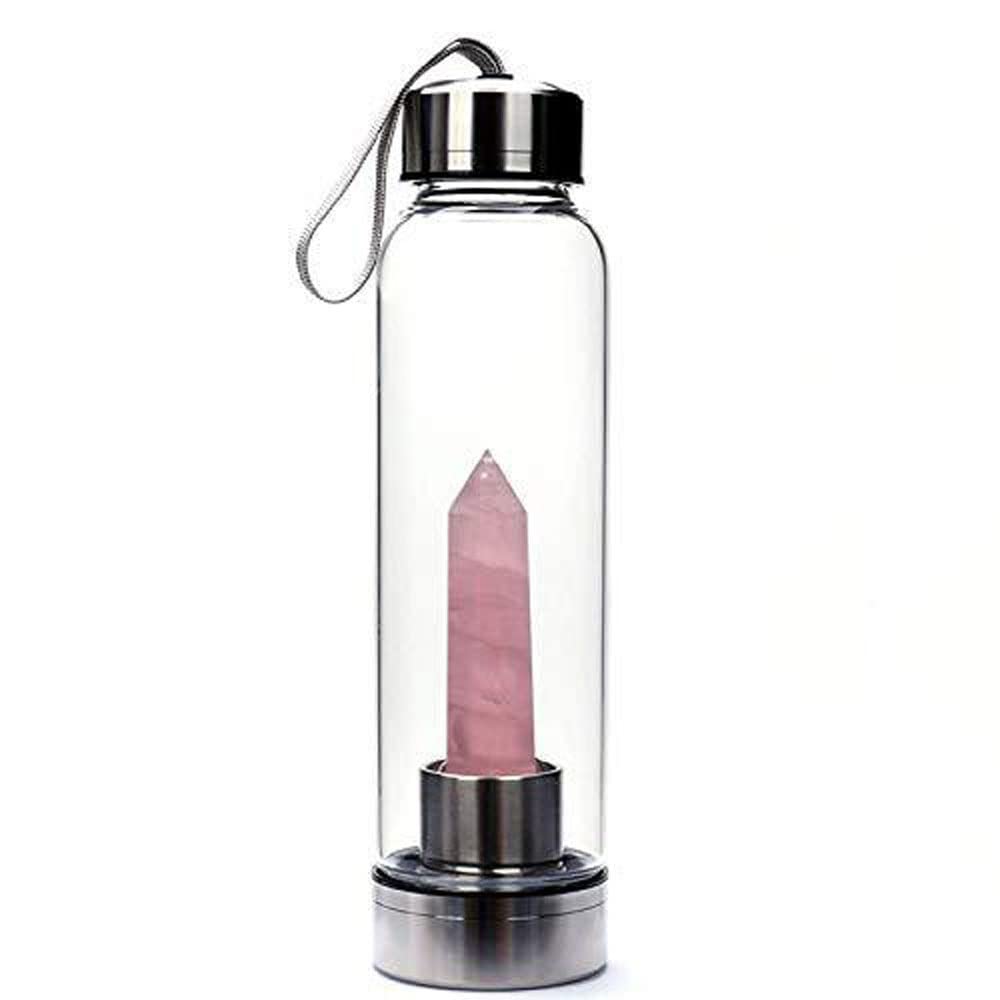 Bouteille d'eau en cristal de quartz contre le stress et la fatigue quotidienne