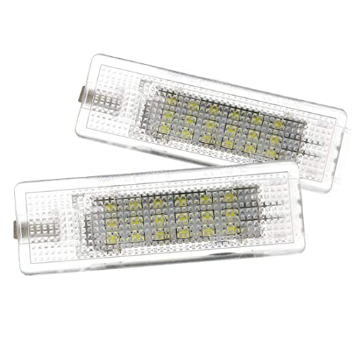 VIGORFLYRUN PARTS LTD 2pcs LED Interior Cortesía Pie Bajo Puerta Luz Blanca para Golf 5/6/7 MK5 P assat B6 CC Polo 5D, Auto 18 Led Error Free Xenón Blanco Lámpara de Tronco