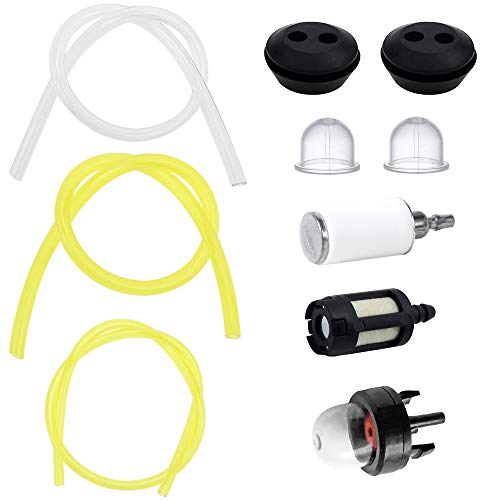 SPTwj 10 Piezas Manguera de Combustible Kit con Bombilla de Imprimación y Filtro de Gasolina Tubo de Combustible para Desbrozadora Motosierra Flexible Manguera de Gasolina de Repuesto