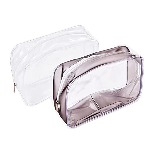 Kosmetiktasche, wasserdichte PVC-Reißverschluss-Kulturbeutel, tragbare Make-up-Geldbörse, Organizer-Set für Reisen (transparent), farblos, Toilettenartikel Cover