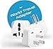 Ceptics Adapter Plug Set for World Wide International Travel Use - Grounded Safe - Works with Cell Phones, Chargers, Batteries, Camera, and More