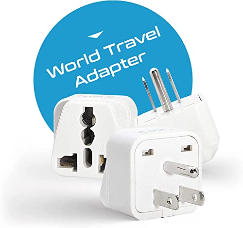 Image of Ceptics Adapter Plug Set for World Wide International Travel Use - Grounded Safe - Works with Cell Phones, Chargers, Batteries, Camera, and More