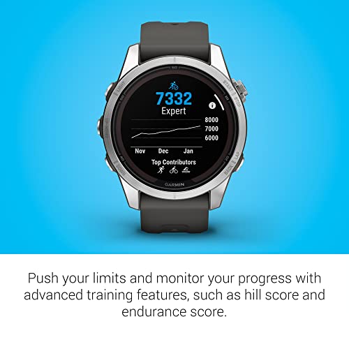 Image of Garmin fēnix 7S Pro Solar, Multisport GPS Smartwatch, Built-in Flashlight, Solar Charging Capability, Graphite