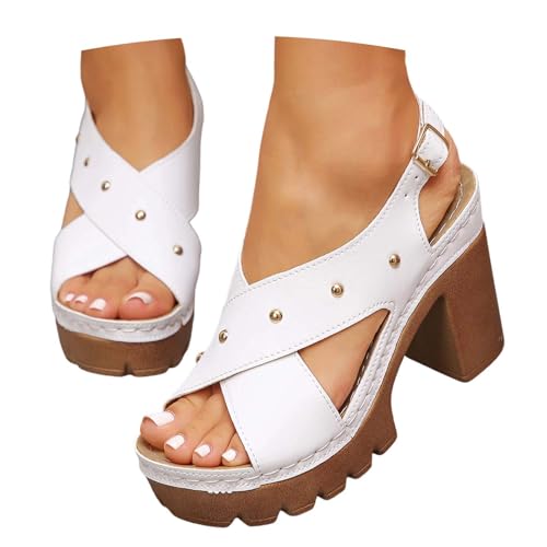 Sandalias de mujer cómodas: tacón grueso y correa para caminar sin dolor todo el día