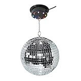 SATISFIRE Diskokugel Set 20cm .- Spiegelkugel mit Motor (Mit LED Motor (bunt))