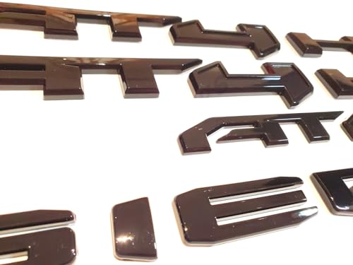 Image of 6Pcs Kits AT4 HD Emblem Sierra Door Rear Badge Replacement for 2019-2022 Sierra 1500 2500HD 3500HD (Glossy Black)