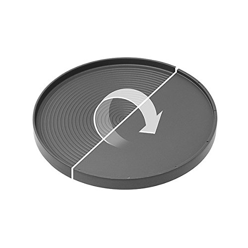 Stöckli Piastra per griglia e crêpe in alluminio pressofuso antiaderente, utilizzabile su entrambi i lati, con spargitore per impasto, diametro 24 cm, 0082.01