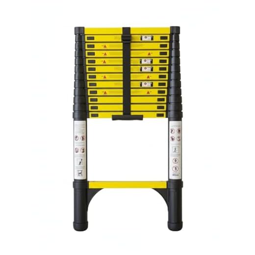 Escada Telescópica Extensiva Aço Inoxidável 13 Degraus 3,8m