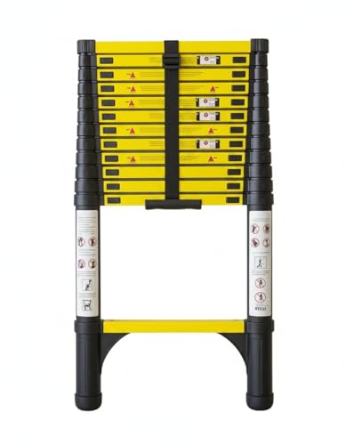 Escada Telescópica Extensiva Aço Inoxidável 13 Degraus 3,8m