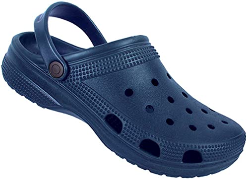 Sandália Chinelo Babuche Conforto Ajustável Tipo Croc Alta (41/42, Marinho)