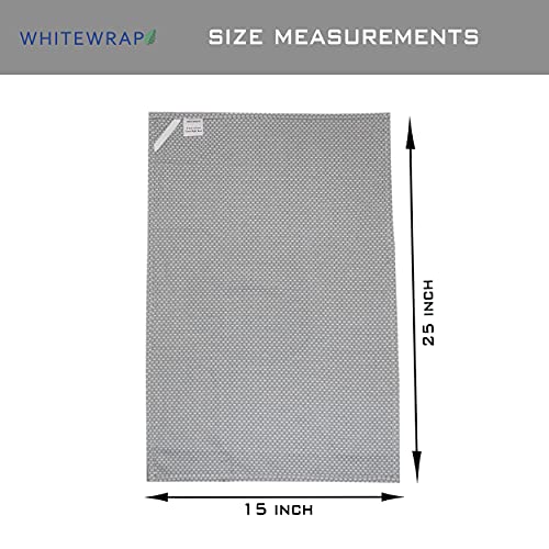 Whitewrap Kitchen Towels | 100% Cotton | Dish Towels For Kitchen | 15"X25" Rice Weave Grey 12-Pack | Hand Towels, Tea Towels, Dish Cloths| Super Absorbent | Reusable Cleaning Cloths #TOP2