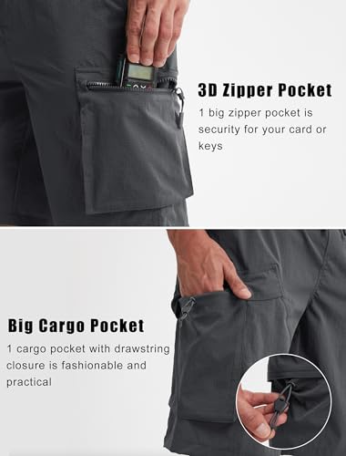 Image of Libin Men's Shorts Casual All Day Comfy Quick Dry Lightweight Cargo Hiking Shorts Breathable Outdoor Sports Travel