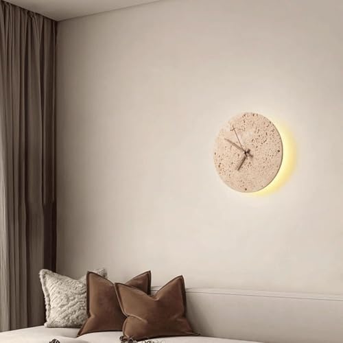 Lámparas de pared de travertino con reloj para un salón sofisticado 6