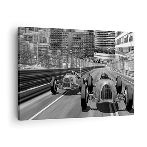Tableau décoration murale Formule 1 rétro 70x50cm avec cadre déco de haute qualité