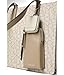 Calvin Klein Womens Gene Tote, Vanilla/Khaki/Silver Mnk/White, One Size
