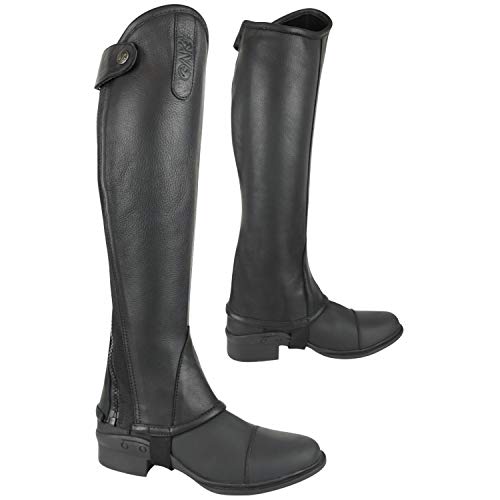 HWK Motorrad-Lederchaps – Für Damen & Herren, Schwarz, Verstellbar, Allwetter