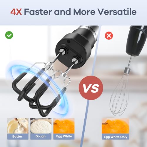 Ganiza Immersion Blender Handheld, 6 in 1 Hand Blender Stainless Steel Blade, 15 Speed Stick Blenders Electric, 800ml Mixing Beaker, 600ml Chopper, Whisk, Frother, Potato Masher image 4