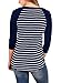 INFITTY Women's Shirts 3/4 Sleeve Raglan Striped T Shirt Round Neck Baseball Loose Blouse Tunic Tops Navy Blue Medium